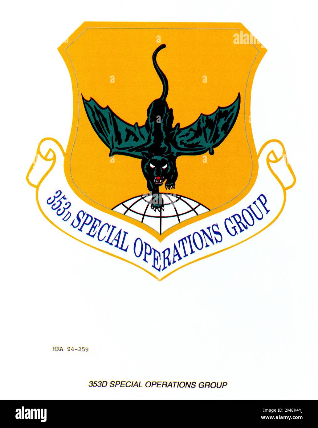 Approvata Insignia del Gruppo operazioni speciali 353rd. Paese: Sconosciuto Foto Stock