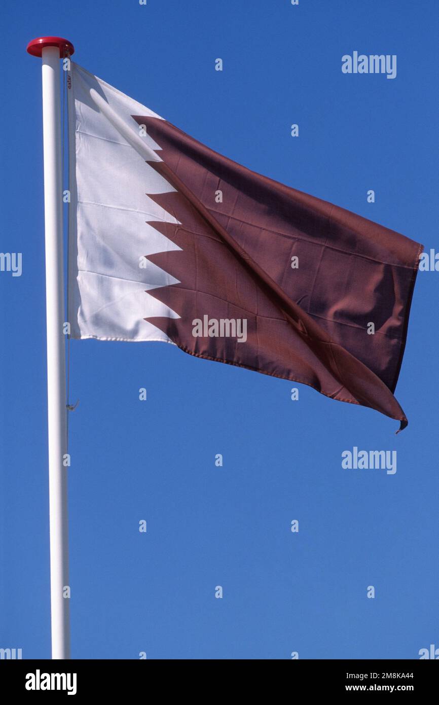 Bandiera nazionale del Qatar. Foto Stock