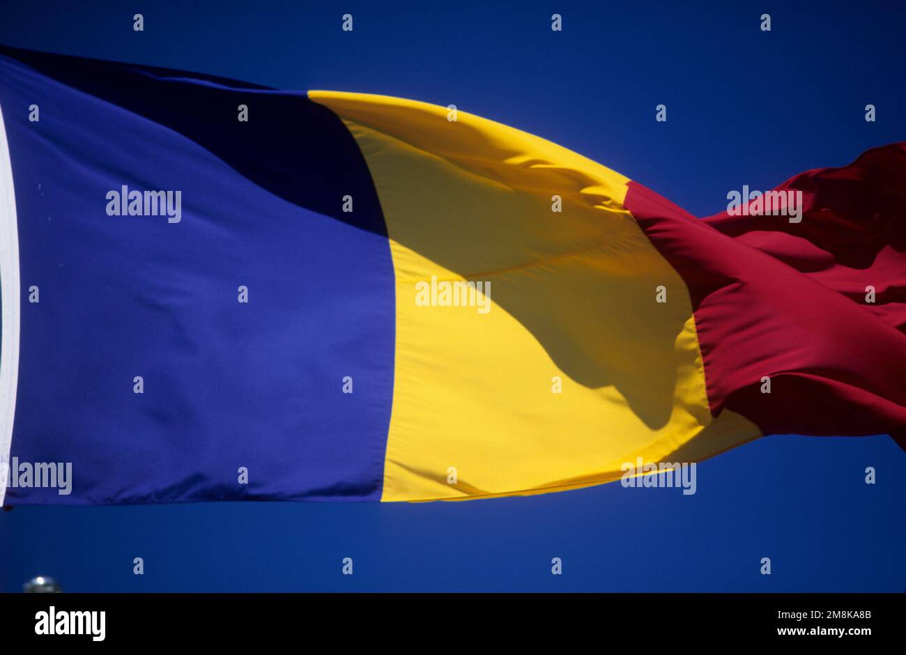 Bandiera nazionale della Romania. Foto Stock