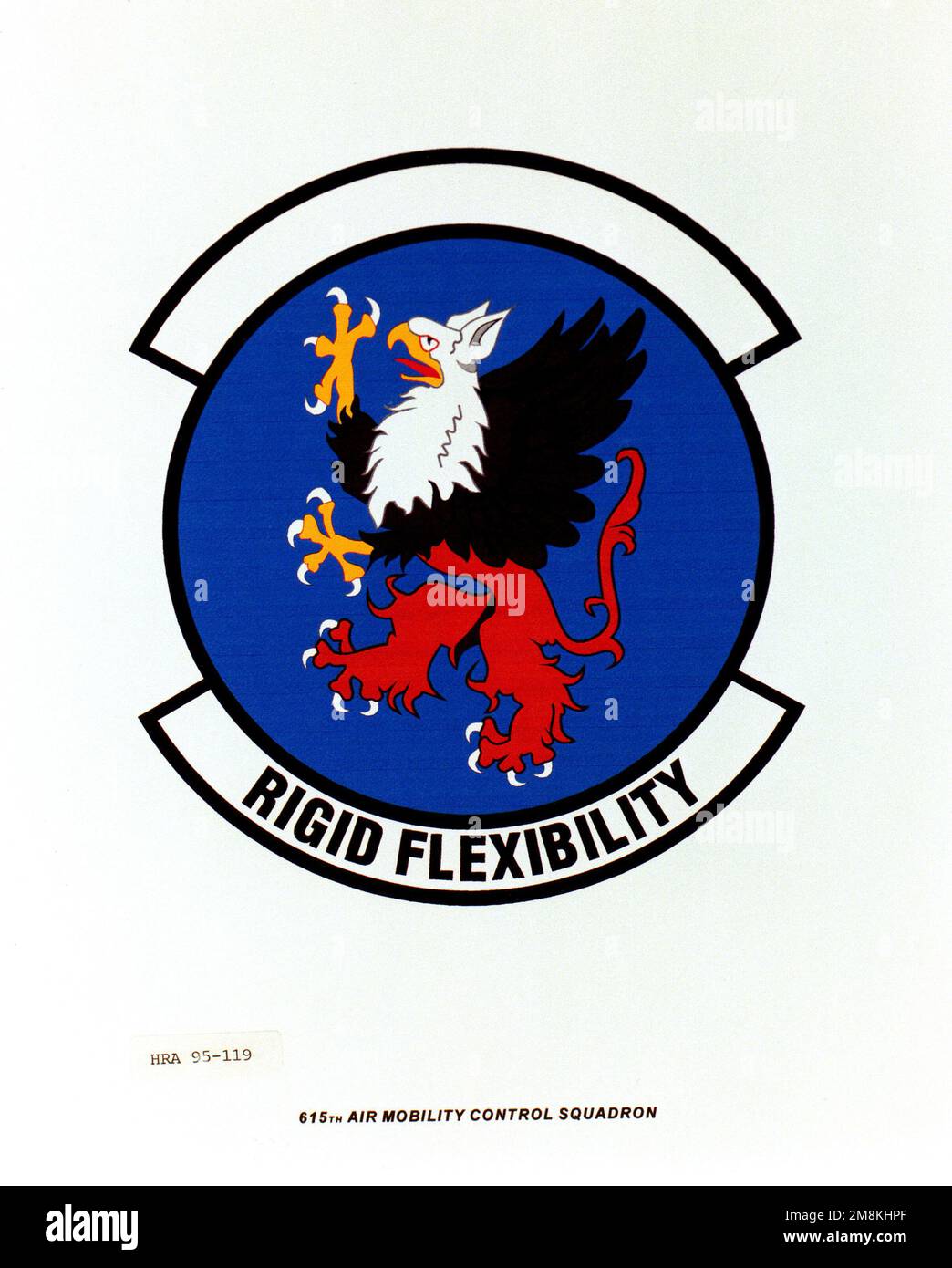 Insignia approvata per lo Squadron di controllo della mobilità aerea 615th. Data esatta dell'acquisizione sconosciuta. Base: Maxwell Air Force base Stato: Alabama (al) Paese: Stati Uniti d'America (USA) Foto Stock