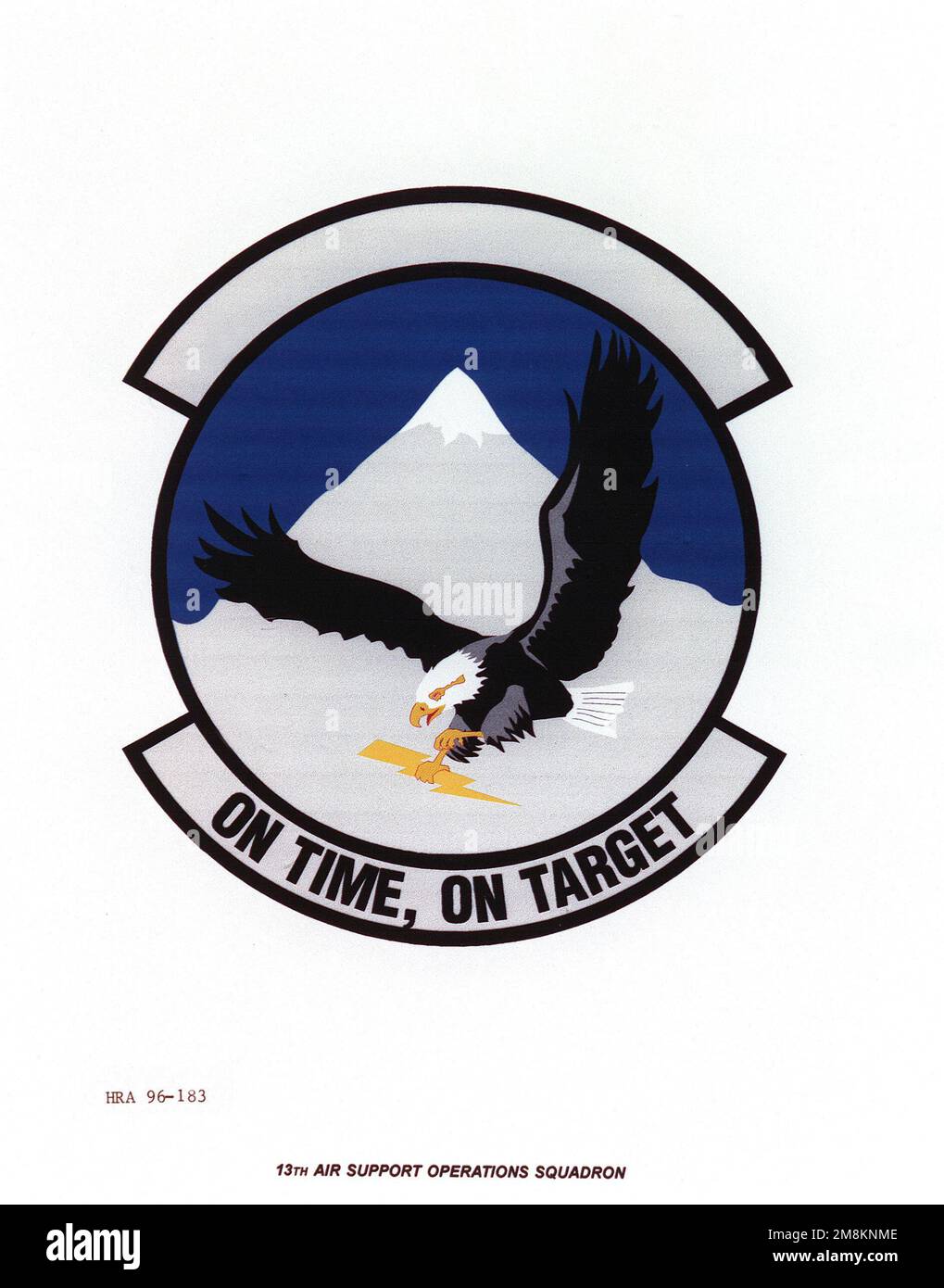 Fregio ORGANIZZATIVO DELL'AERONAUTICA 13th Air Support Operations Squadron Exact Date Shot Sconosciuto. Base: Maxwell Air Force base Stato: Alabama (al) Paese: Stati Uniti d'America (USA) Foto Stock