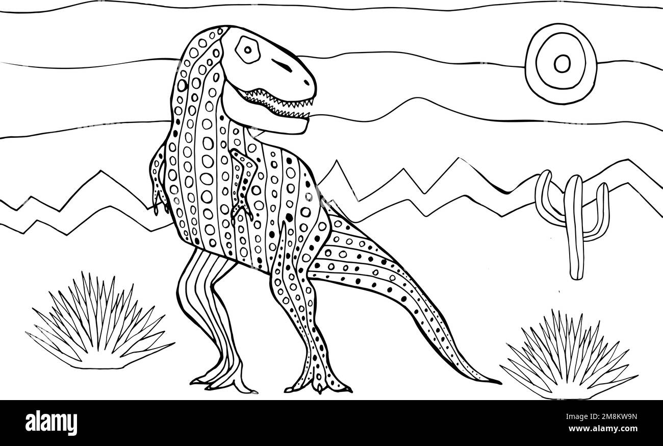Tirannosauro nel deserto Illustrazione Vettoriale