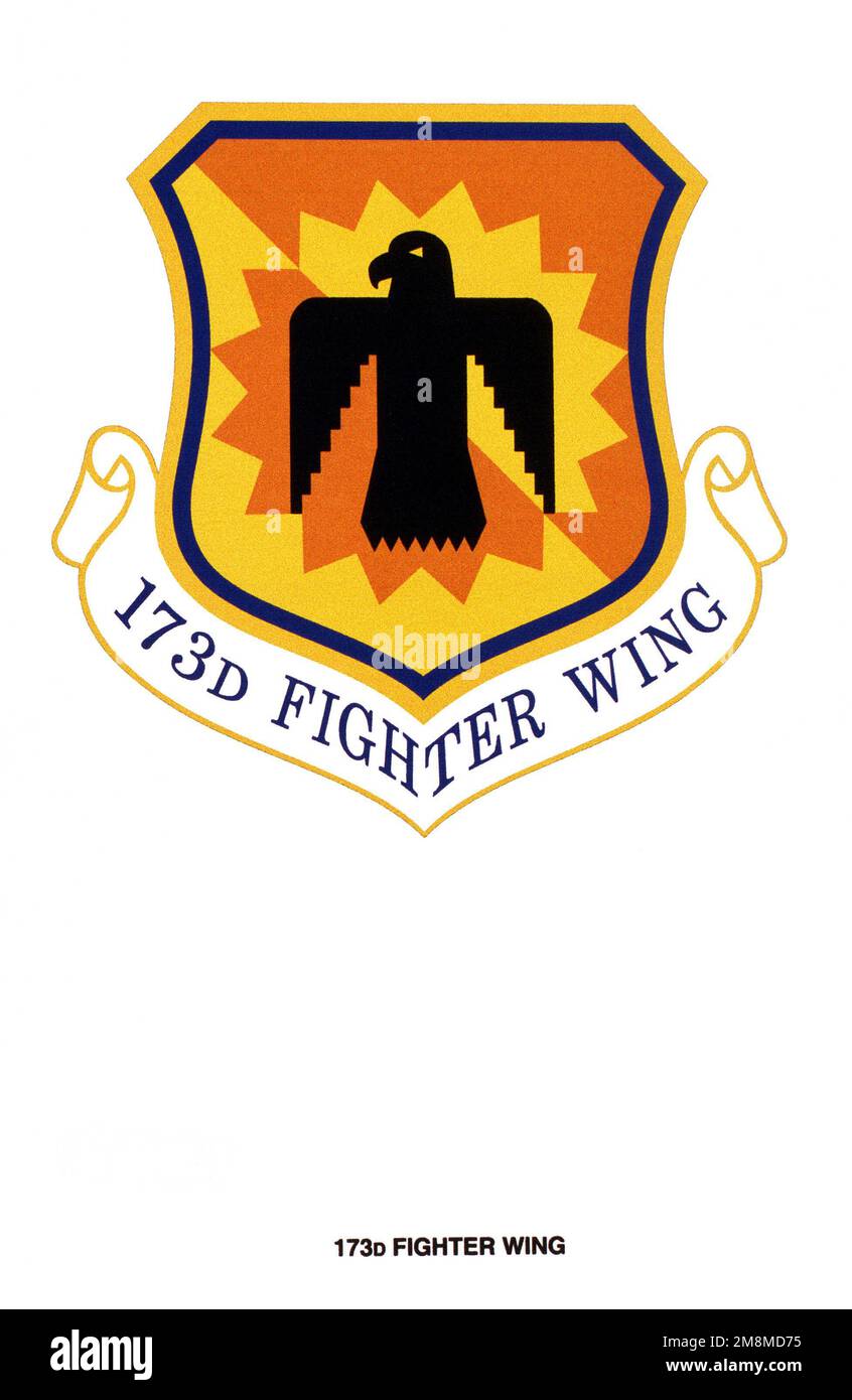Emblema organizzativo dell'aeronautica: 173rd Fighter Wing, Oregon Air National Guard. Base: Maxwell Air Force base Stato: Alabama (al) Paese: Stati Uniti d'America (USA) Foto Stock