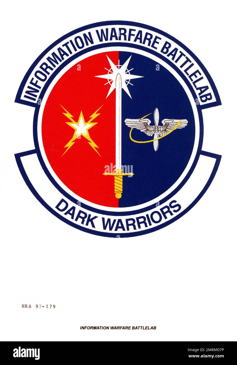 Air Force Organizational Emblem: Information Warfare Battlelab, Air Intelligence Agency. Base: Maxwell Air Force base Stato: Alabama (al) Paese: Stati Uniti d'America (USA) Foto Stock