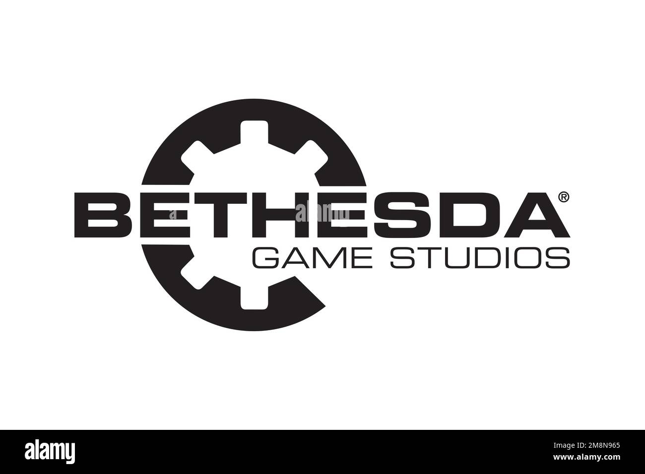 Bethesda Game Studios Dallas, logo, sfondo bianco Foto Stock