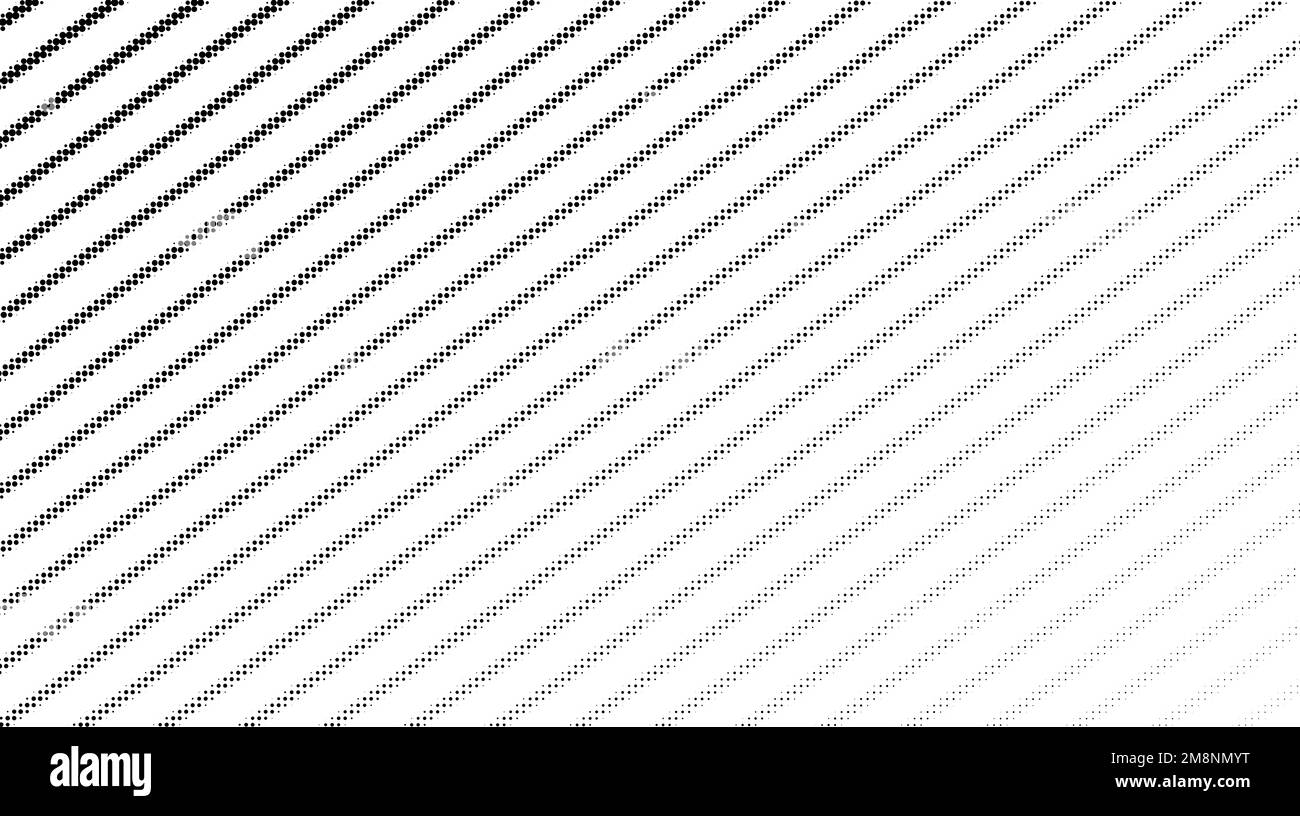 Schema di linee sbiadite tratteggiate. Sfondo palpitante in bianco e nero. Sfondo a strisce diagonali. Struttura minimalista astratta. Monocromatico Illustrazione Vettoriale