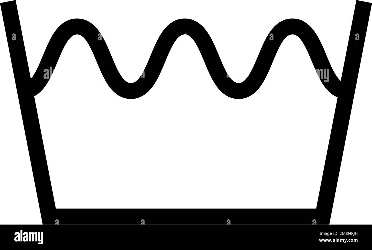 Simbolo di lavaggio per il bucato. Vettore modificabile. Illustrazione Vettoriale