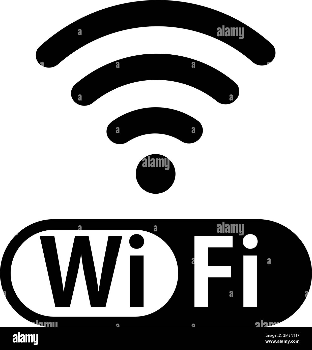 Semplice icona Wi-Fi e logo Wi-Fi. Vettore modificabile. Illustrazione Vettoriale