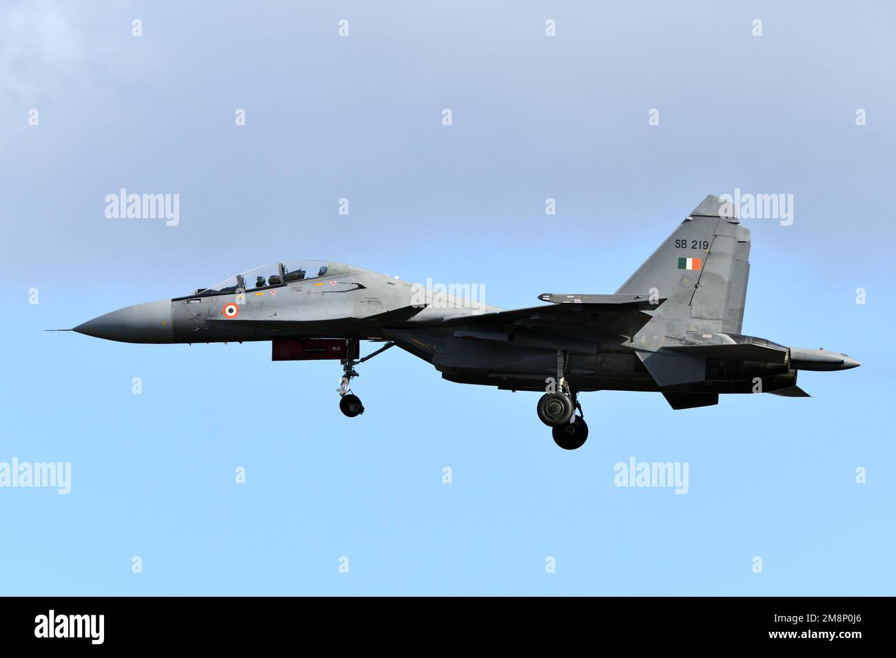 Prefettura di Ibaraki, Giappone - 10 gennaio 2023: Caccia multirolo dell'aeronautica indiana Sukhoi su-30MKI Flanker-H. Foto Stock