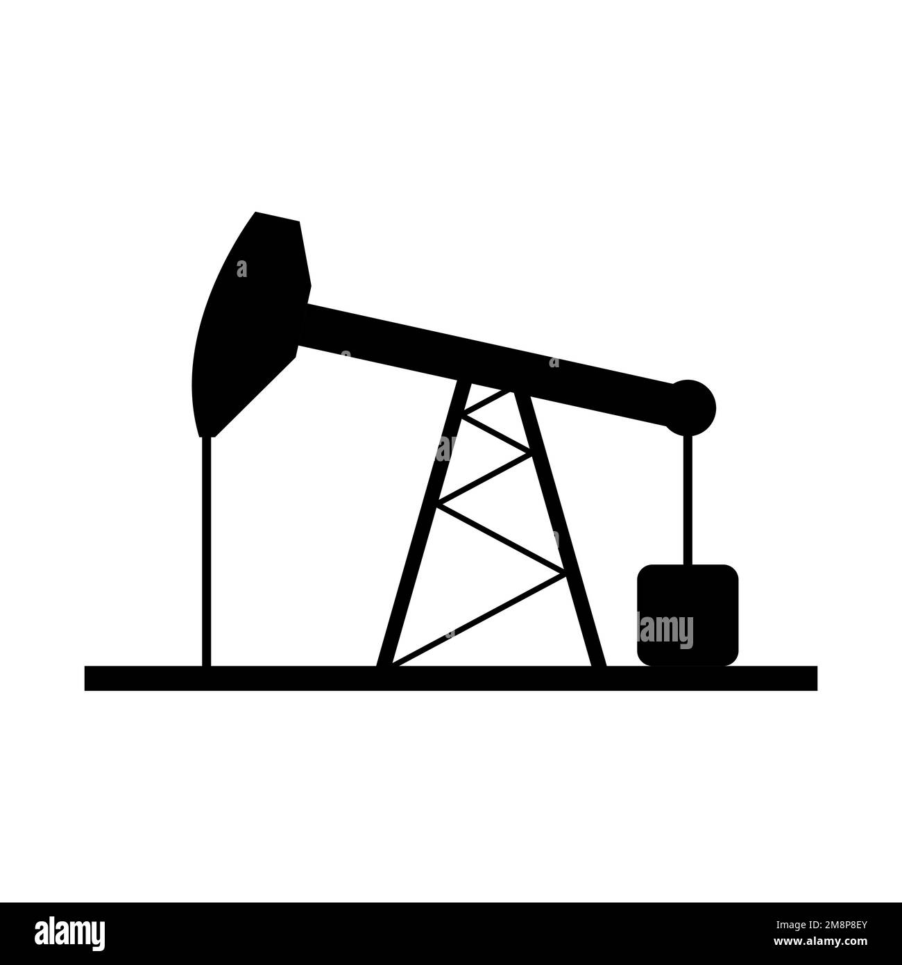 Icona grafica piatta della piattaforma petrolifera, cartello gas della torre della piattaforma del combustibile, illustrazione vettoriale . Illustrazione Vettoriale