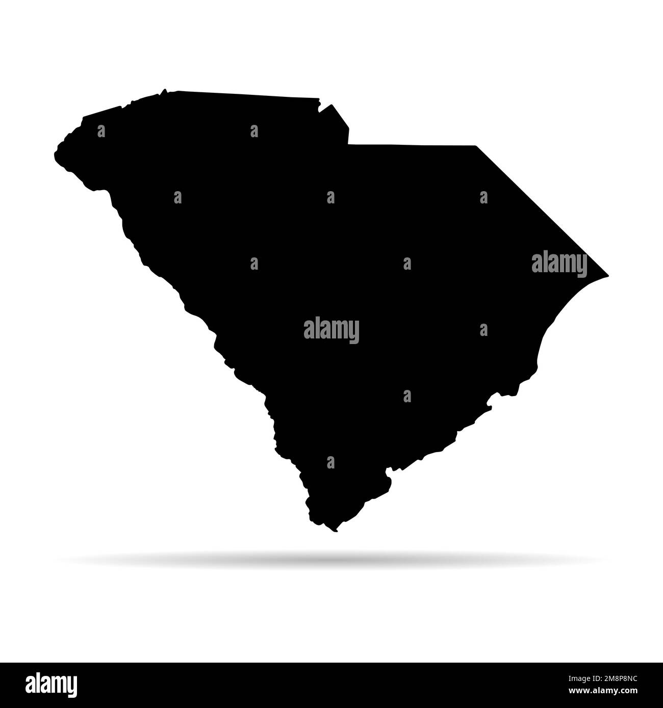 Forma della mappa del South carolina, stati uniti d'america. Illustrazione vettoriale simbolo icona concetto piatto . Illustrazione Vettoriale