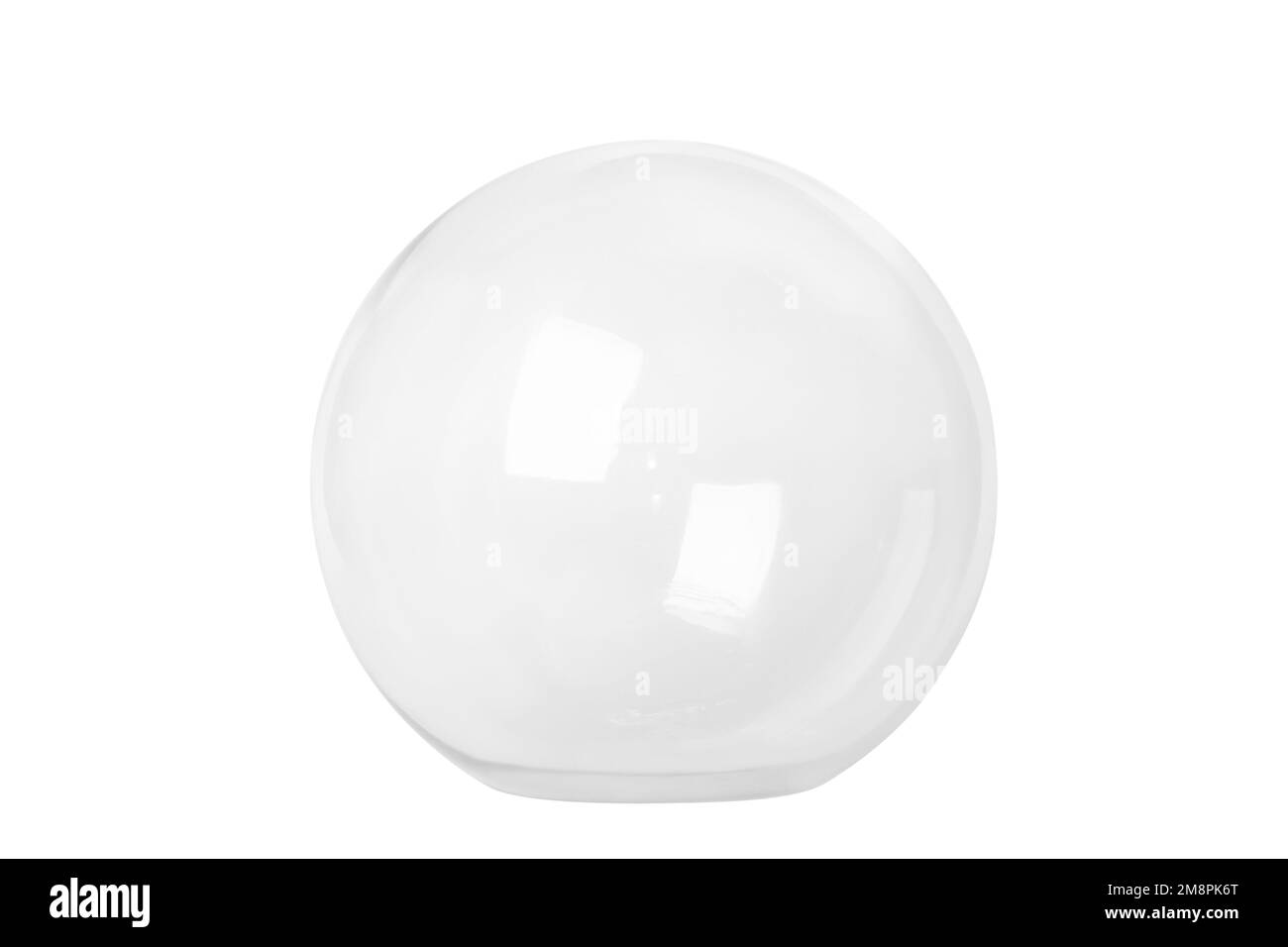 Il recipiente di vetro è vuoto con il fondo. Isolato. Foto Stock