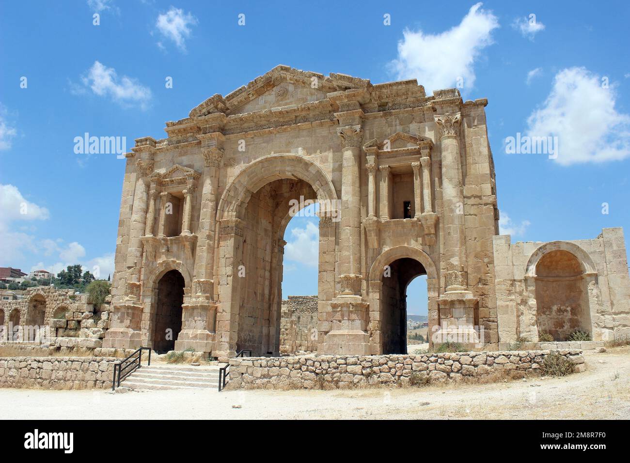 Arco di Adriano, Jerash, Giordania Foto Stock