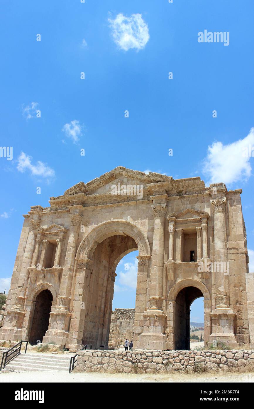 Arco di Adriano, Jerash, Giordania Foto Stock