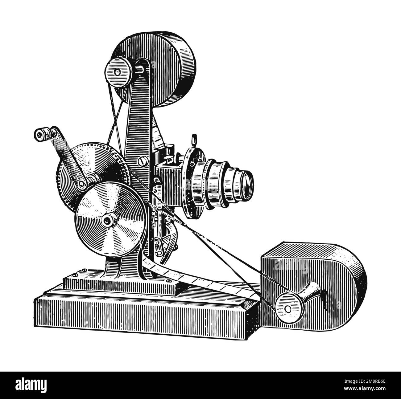 Vecchia cinepresa, usata nei primi tempi della cinematografia Foto Stock
