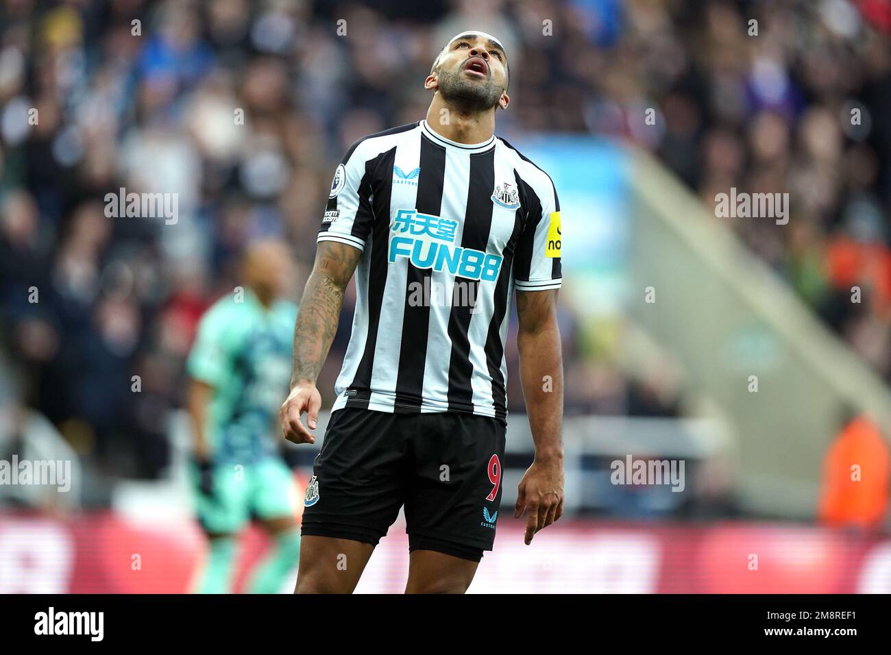 Il Callum Wilson rues di Newcastle United è un'occasione perduta durante la partita della Premier League a St James' Park, Newcastle. Data immagine: Domenica 15 gennaio 2023. Foto Stock