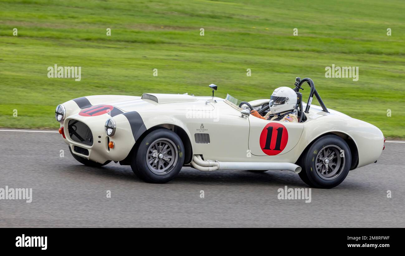 1966 AC Cobra 427 con il pilota Bill Shepherd durante la gara del Whitsun Trophy alla 2022 Goodwood Revival, Sussex, UK. Foto Stock