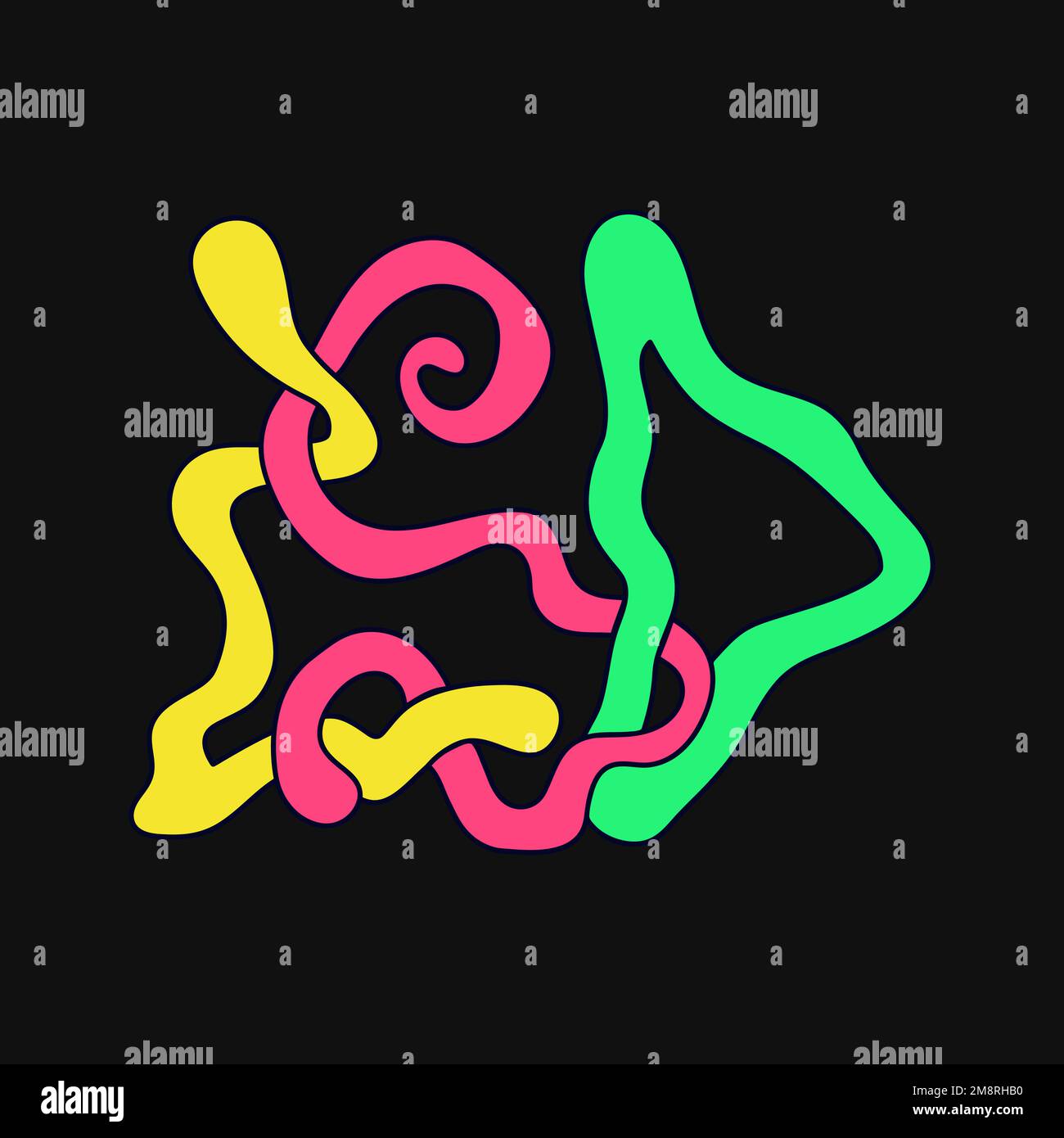 LSD word, trippy psichedelic style letters.Vector disegnata a mano doodle cartoon character illustration.Funny Cool trippy letters,LSD, acid fashion,60s style print for t-shirt,poster concept Illustrazione Vettoriale