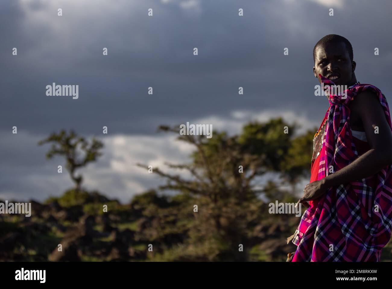 Nativo del Masai Mara Foto Stock