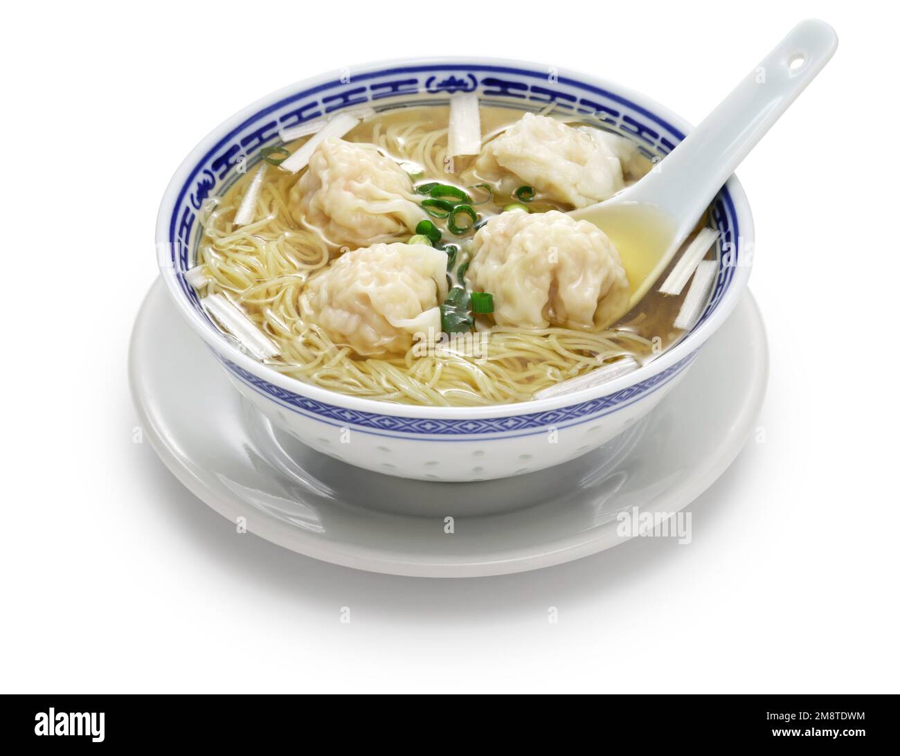 Zuppa Wonton Noodle di gamberi in stile Hong Kong Foto Stock