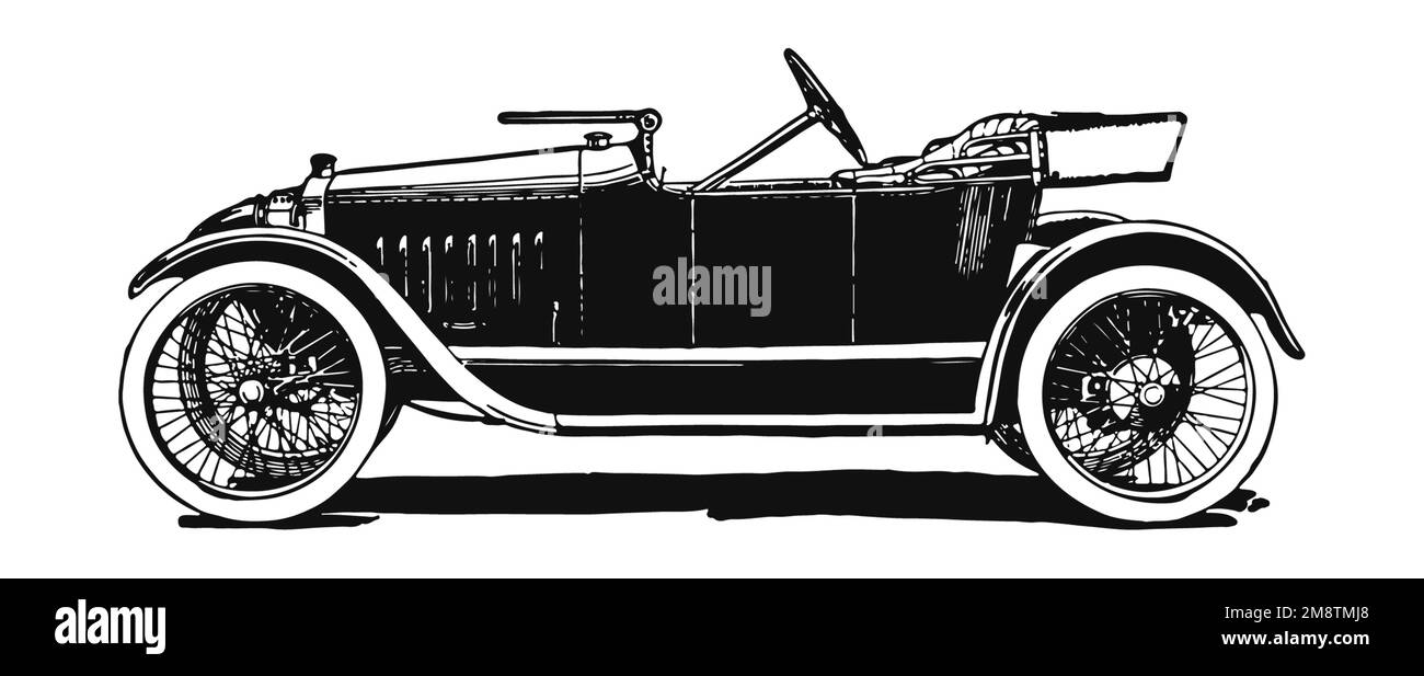 Auto d'epoca classica, illustrazione antica Foto Stock
