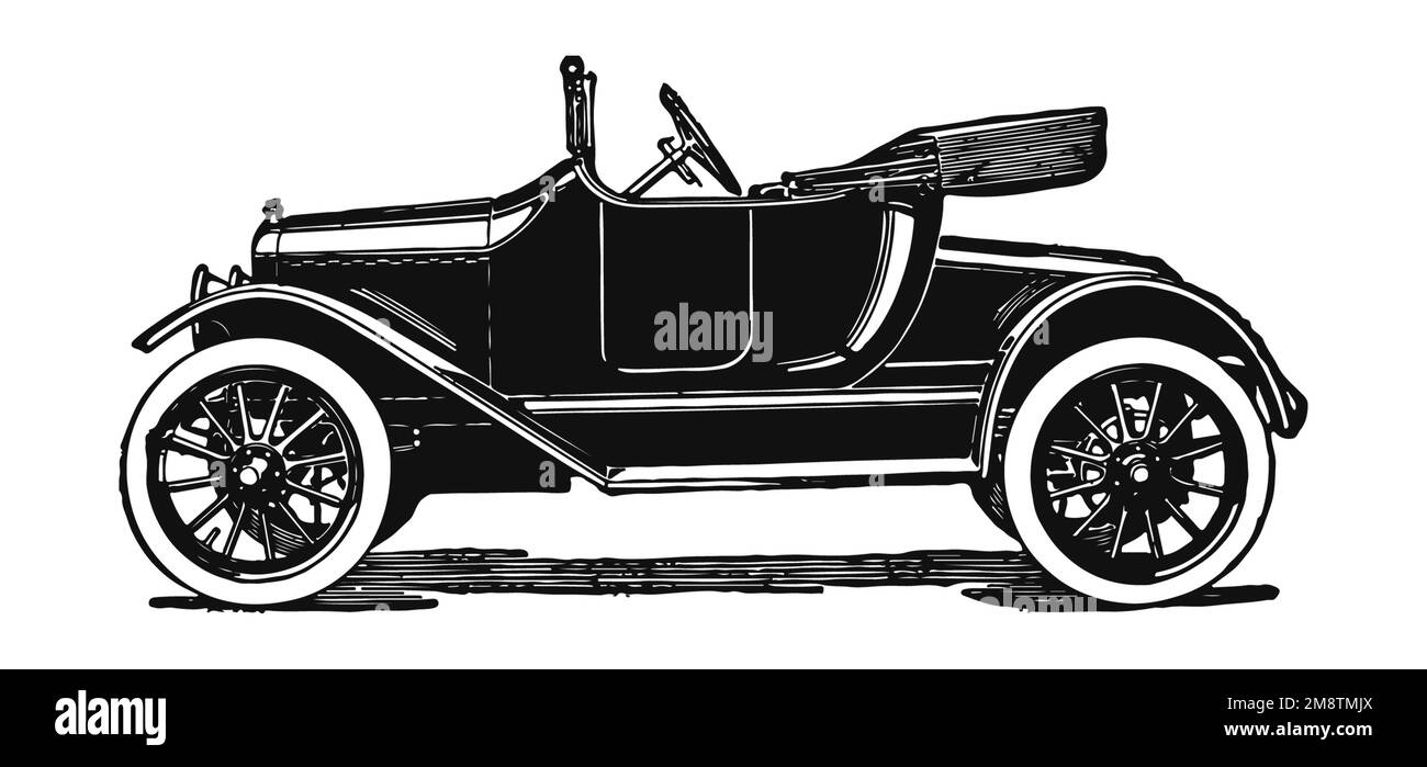 Auto d'epoca classica, illustrazione antica Foto Stock