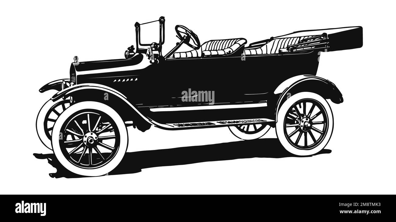 Auto d'epoca classica, illustrazione antica Foto Stock