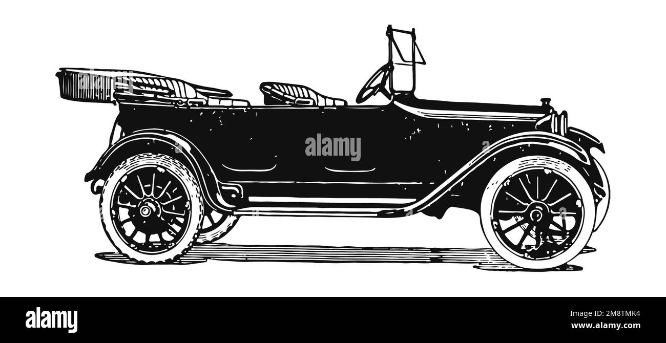 Auto d'epoca classica, illustrazione antica Foto Stock