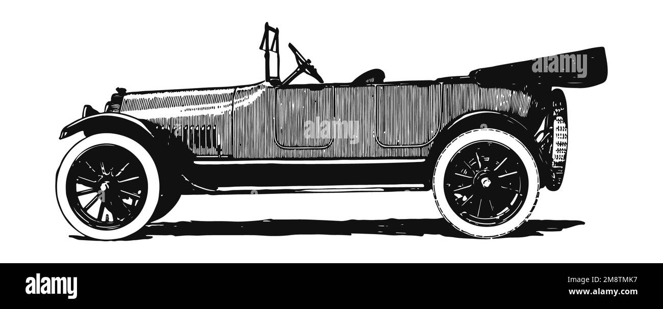 Auto d'epoca classica, illustrazione antica Foto Stock