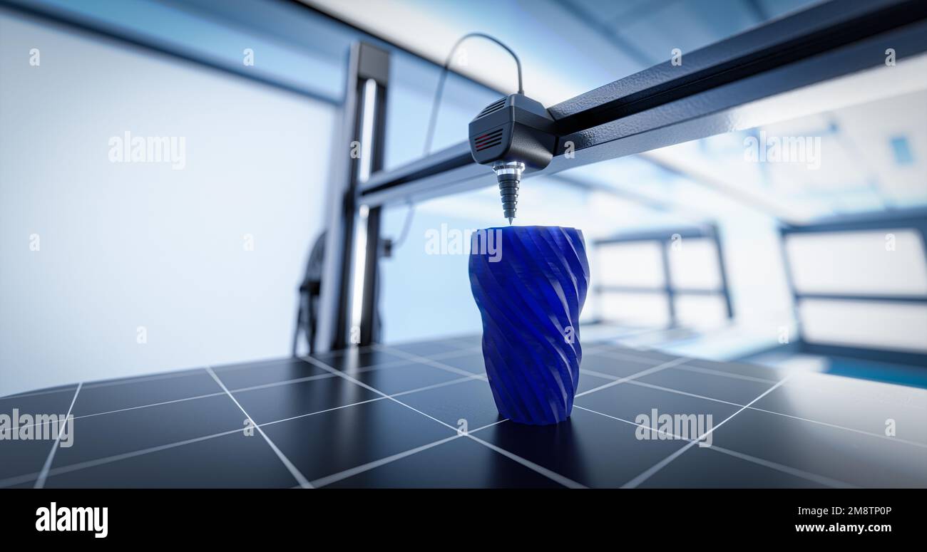 vaso da stampa 3d con motivo fantasia Foto Stock