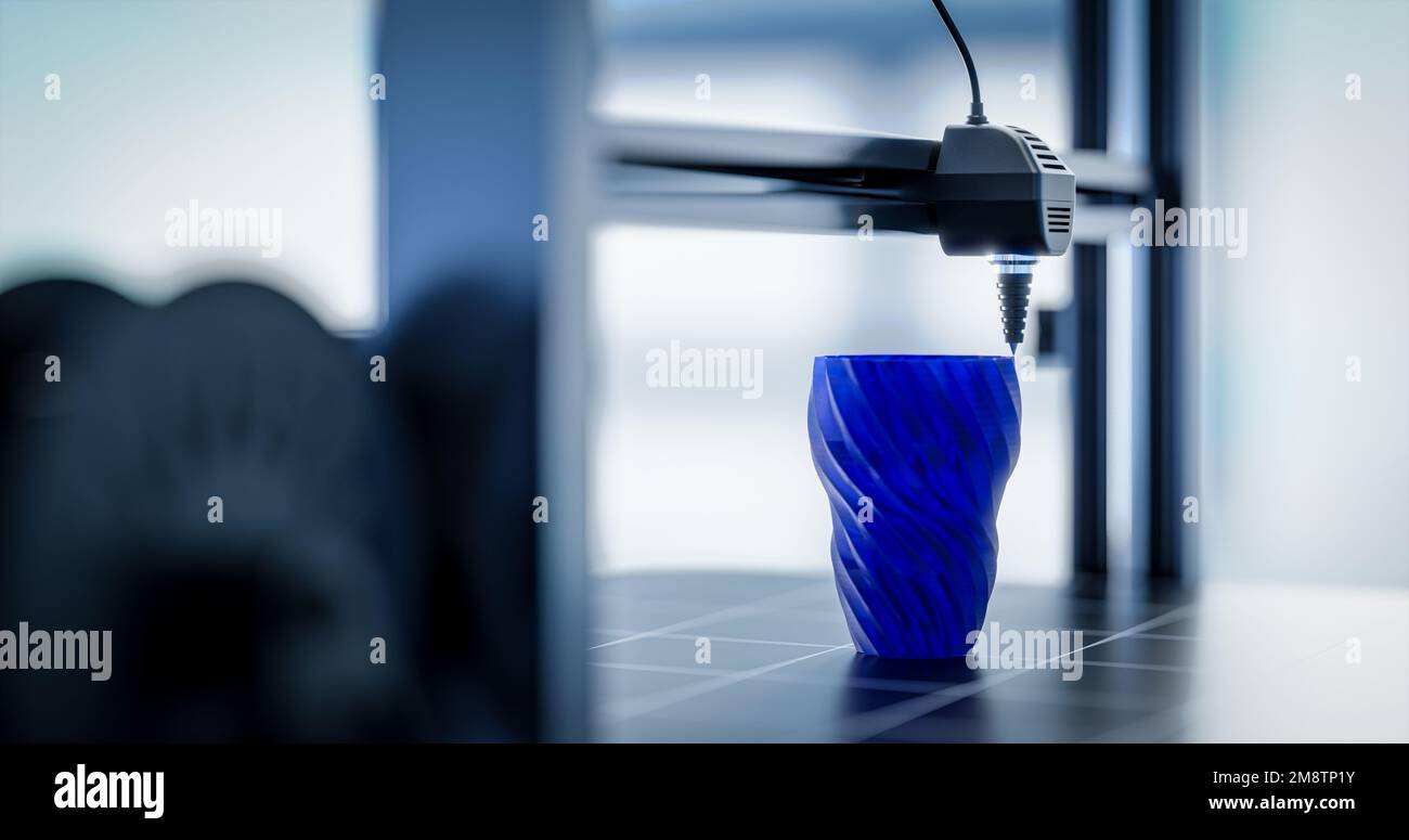 vaso da stampa 3d con motivo fantasia Foto Stock