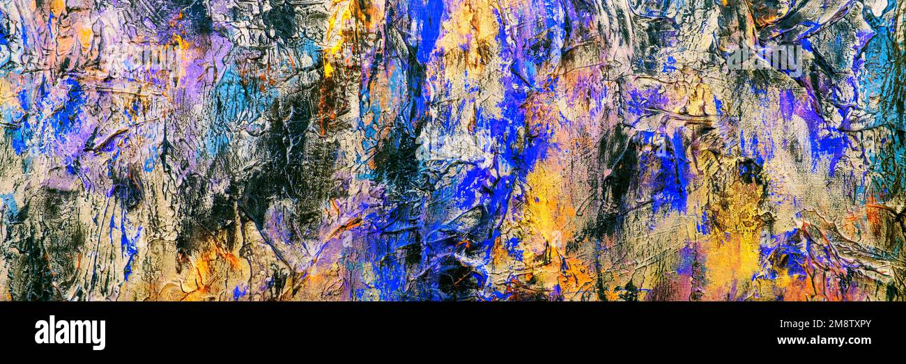 Astratto multicolore dipinto a mano ampio sfondo Foto Stock