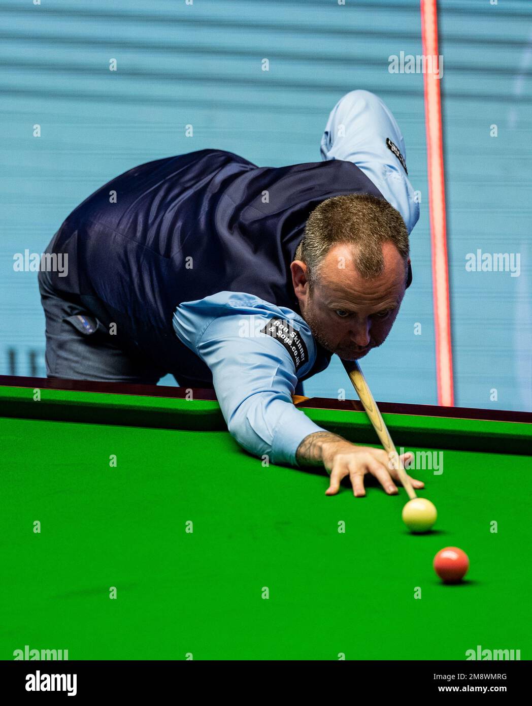 Mark Williams durante l'ottavo giorno dei Cazoo Masters ad Alexandra Palace, Londra. Data immagine: Domenica 15 gennaio 2023. Foto Stock