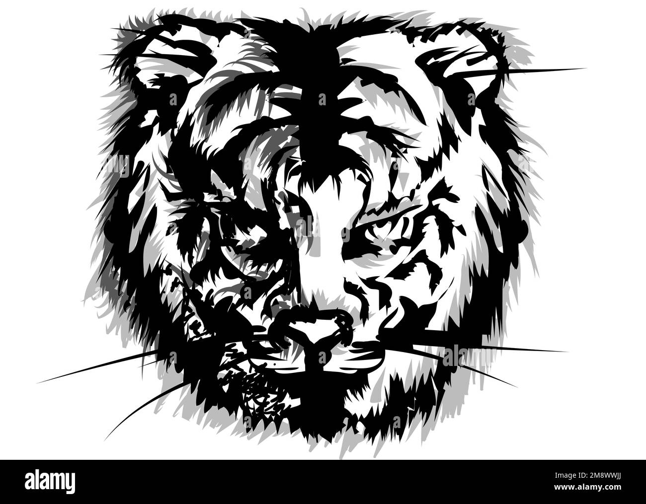 illustrazione vettoriale astratta della tigre isolata su sfondo bianco Illustrazione Vettoriale