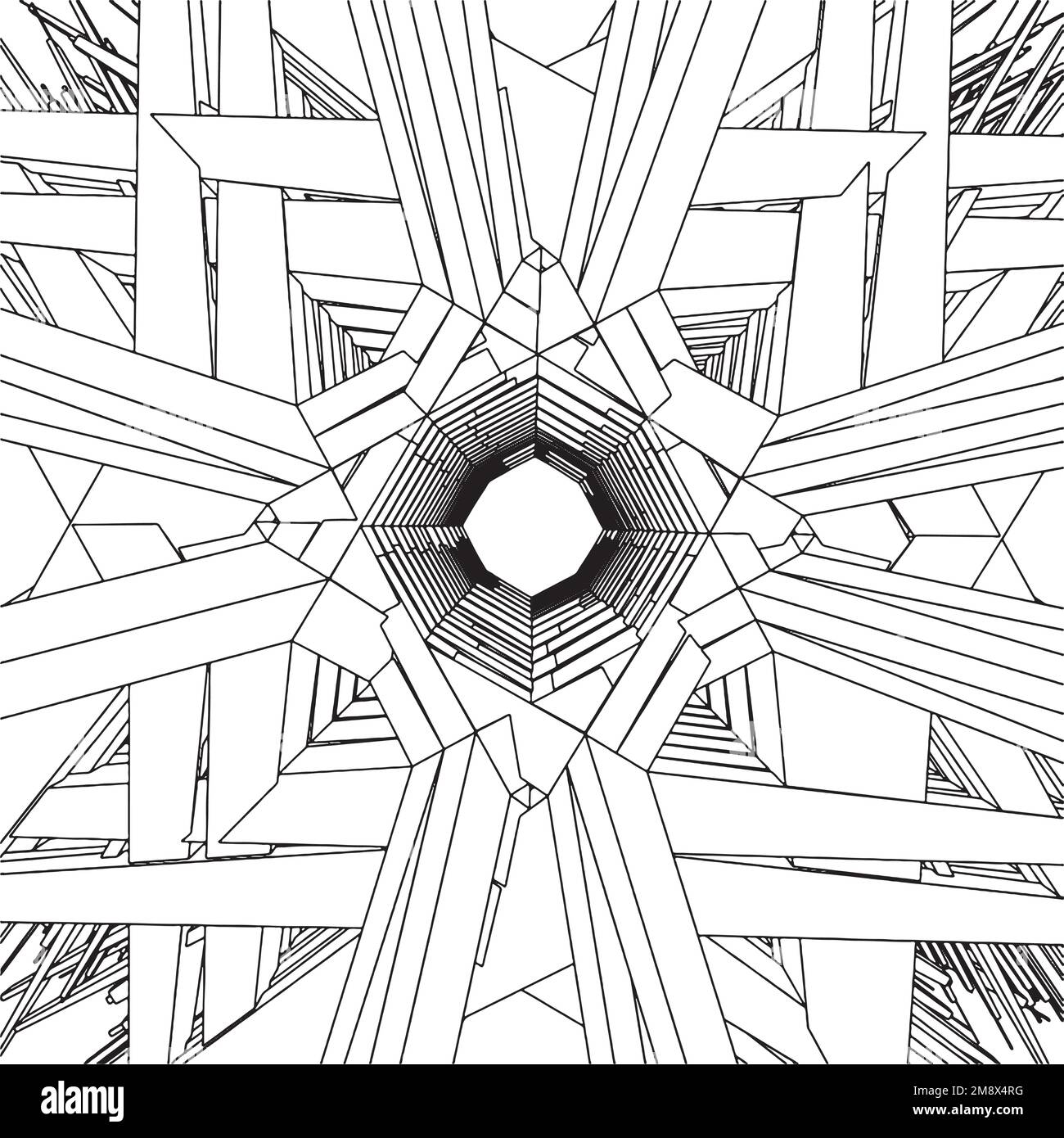 Città urbana astratta in Caos intorno al vettore di buca Illustrazione Vettoriale