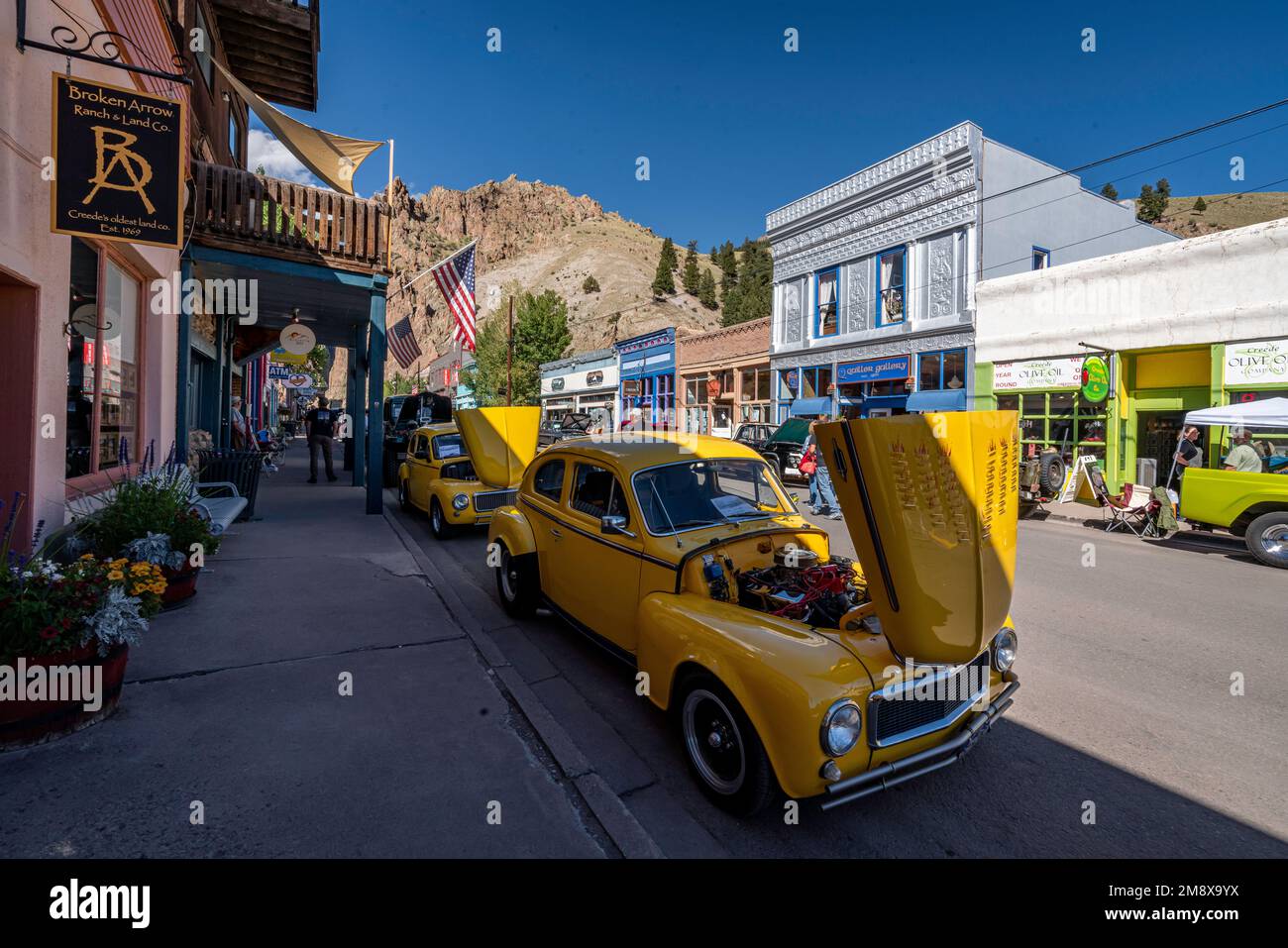 17th 2022 settembre - Una mostra di auto classica si svolge nel centro di Creede, Colorado. Foto Stock