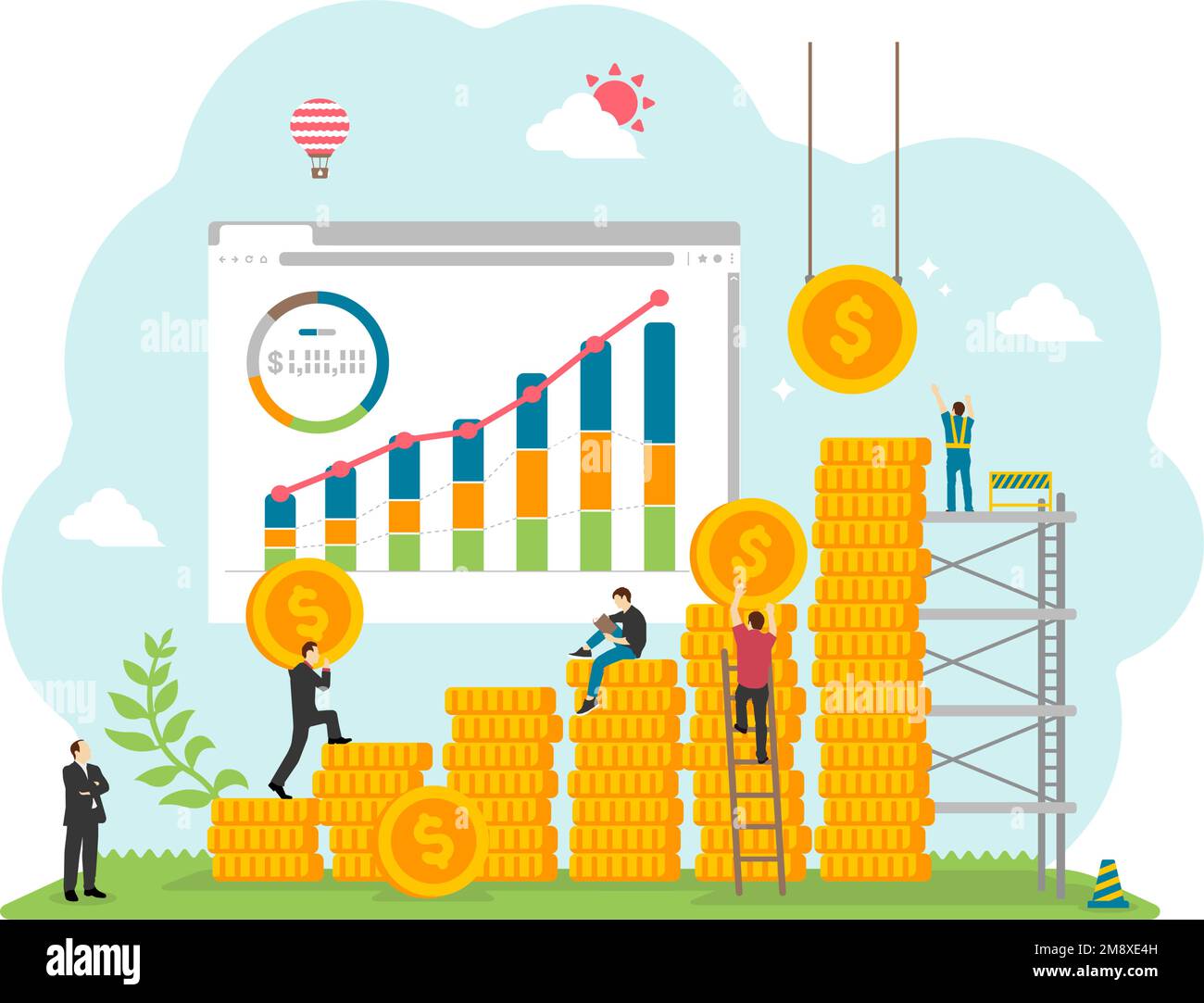 Illustrazione del vettore di investimento a lungo termine Illustrazione Vettoriale