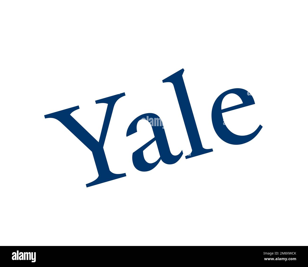 Yale University, logo ruotato, sfondo bianco Foto Stock