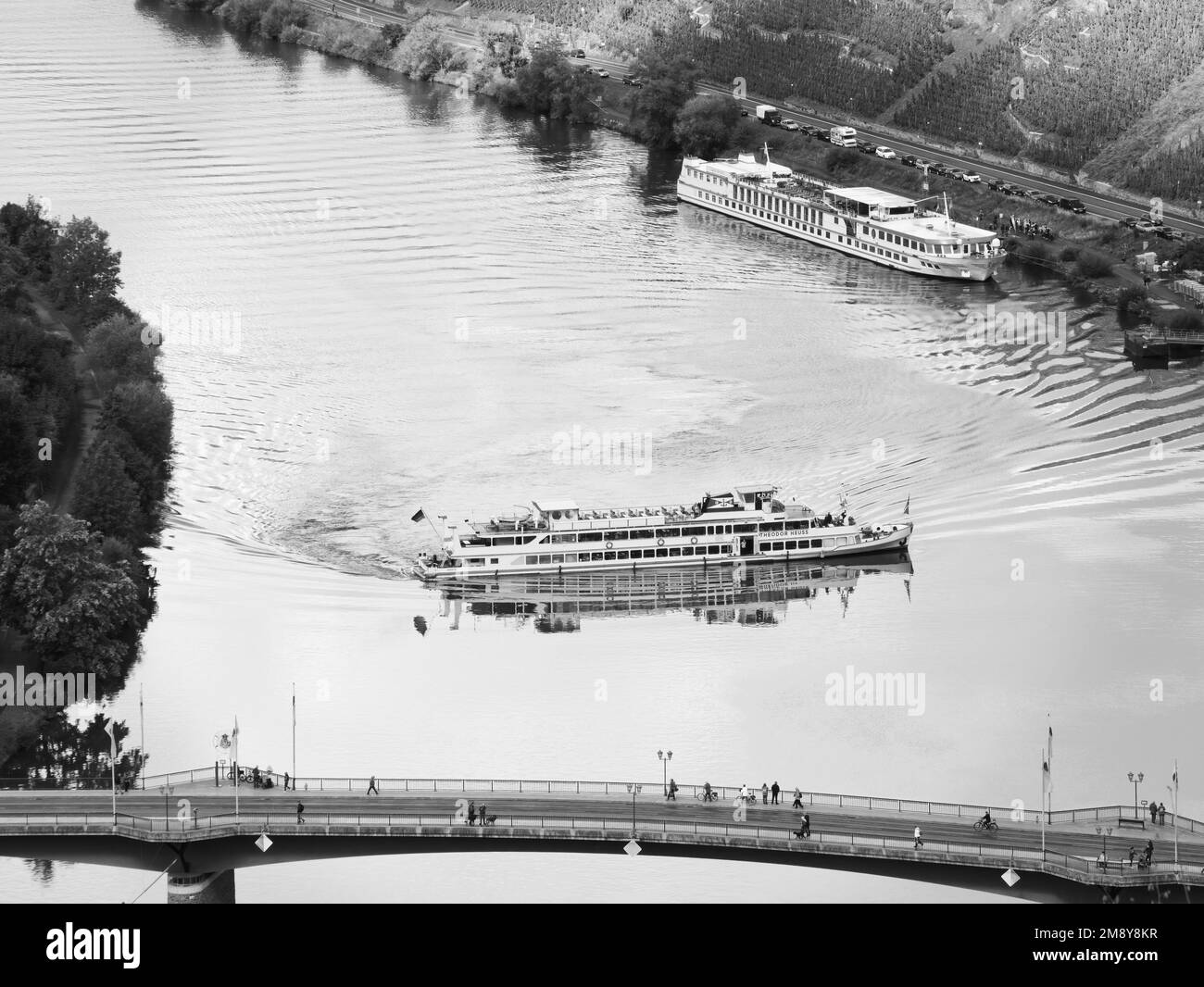 Nave turistica, Bernkastell, Germania Foto Stock