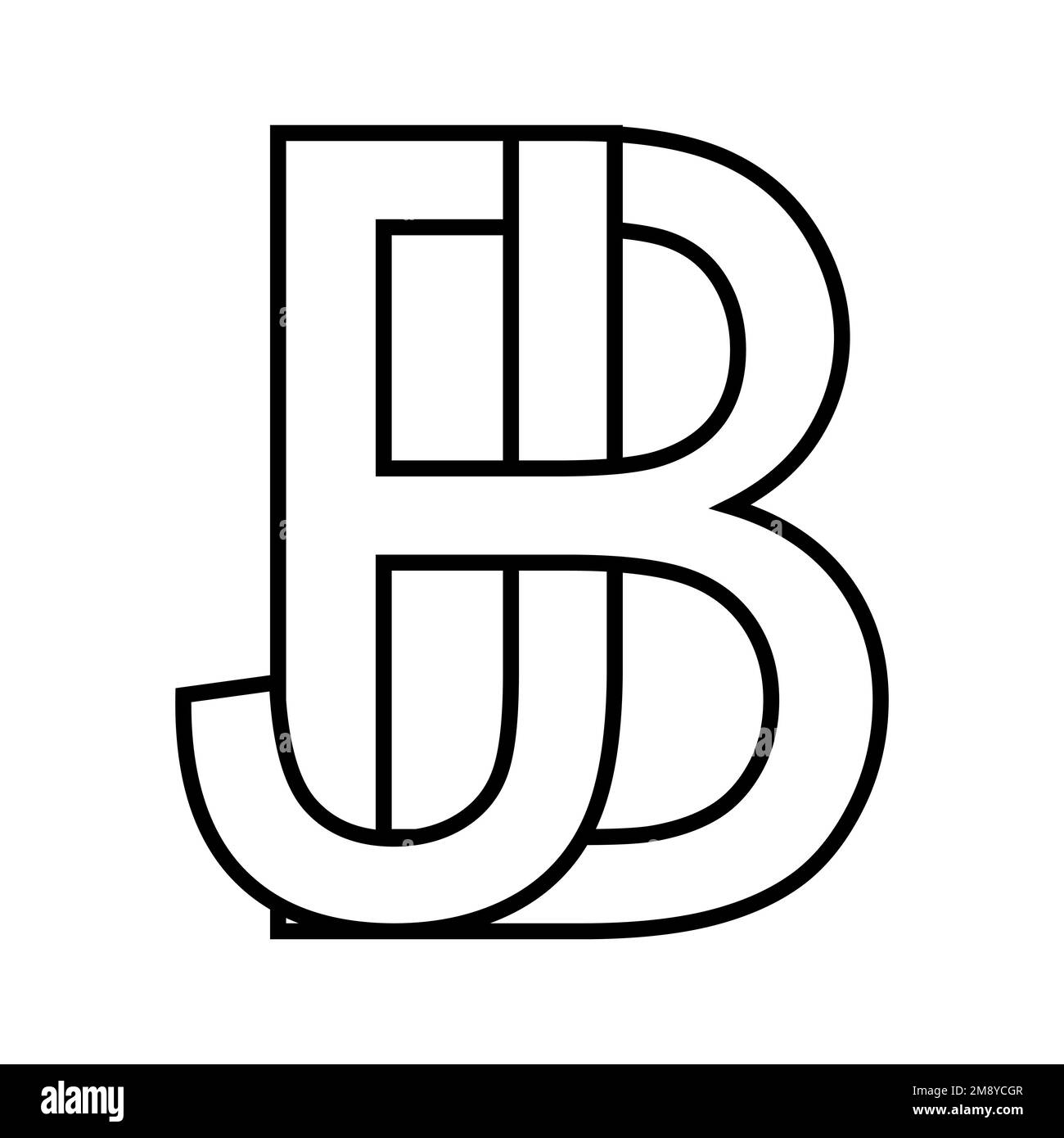 Logo sign bj jb icona, doppie lettere, logotipo b j Illustrazione Vettoriale