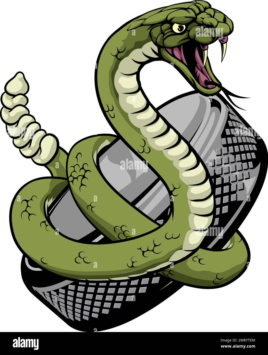 Rattlesnake Ice Hockey Team Sport Cartoon Mascot Illustrazione Vettoriale