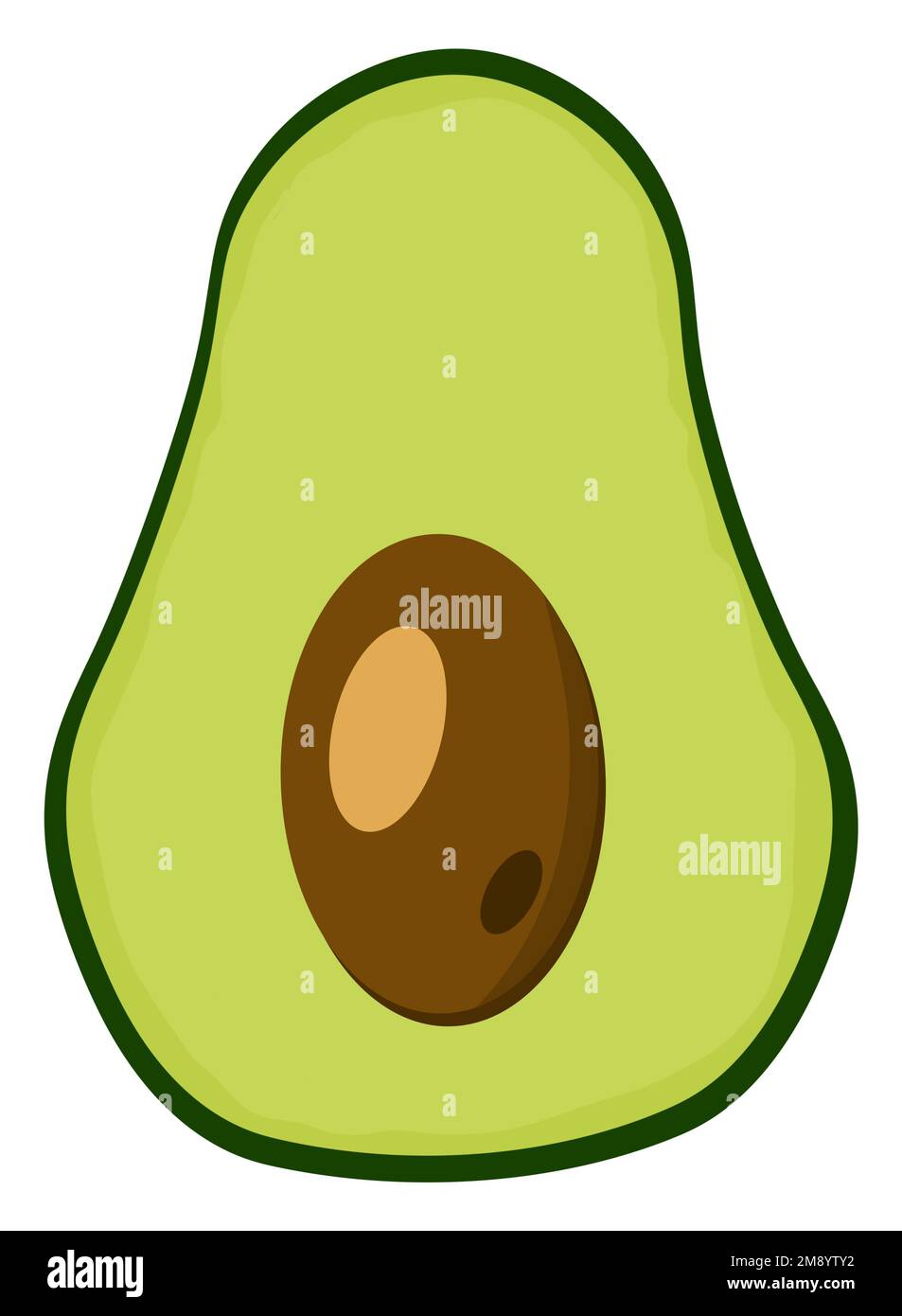 Avocado clip Art semplice isolato Foto Stock