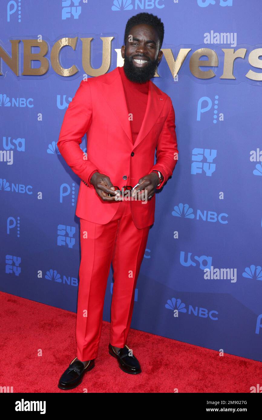15 gennaio 2023, Pasadena, CA, USA: LOS ANGELES - 15 GENNAIO: Jimmy Akingbola al NBCUniversal Press Tour Red Carpet al Langham Pasadena Hotel il 15 gennaio 2023 a Pasadena, CA (Credit Image: © Kay Blake/ZUMA Press Wire) SOLO PER USO EDITORIALE! Non per USO commerciale! Foto Stock