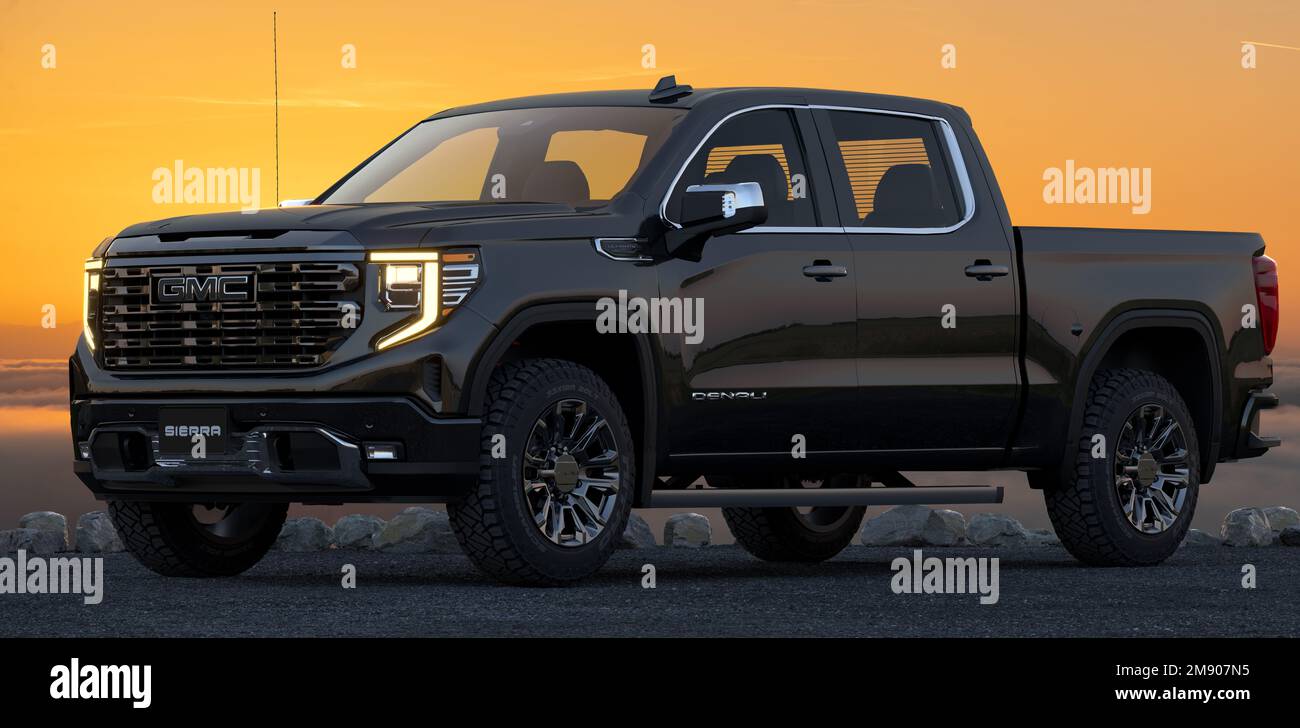 GMC Sierra va per il lusso e la tecnologia. Foto Stock