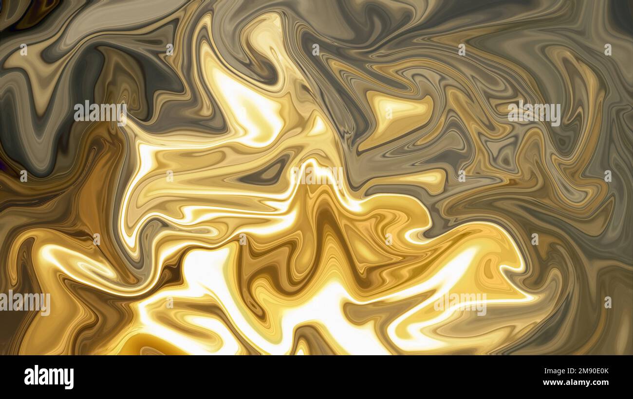 Lo sfondo presenta texture astratte di colore nero, brawn e oro. Stile di una pittura ad olio. Foto Stock