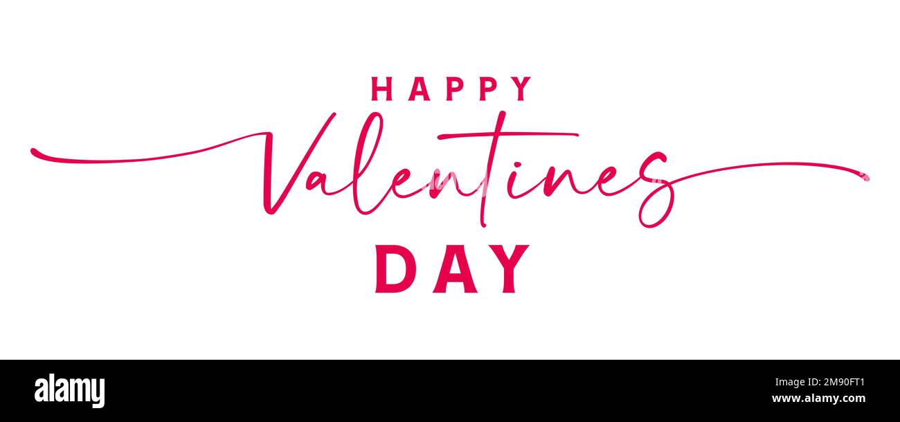 Buon San Valentino auguri scheda con swirl calligrafia. Lettere di San Valentino per poster o banner promozionali. Illustrazione vettoriale Illustrazione Vettoriale