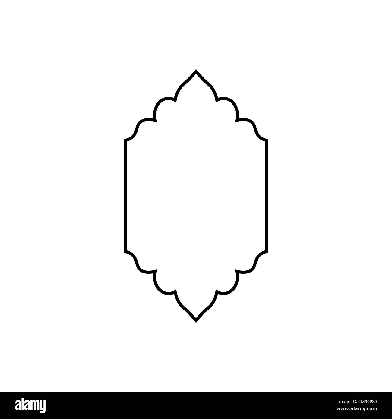 Finestre e archi islamici con boho moderno Illustrazione Vettoriale