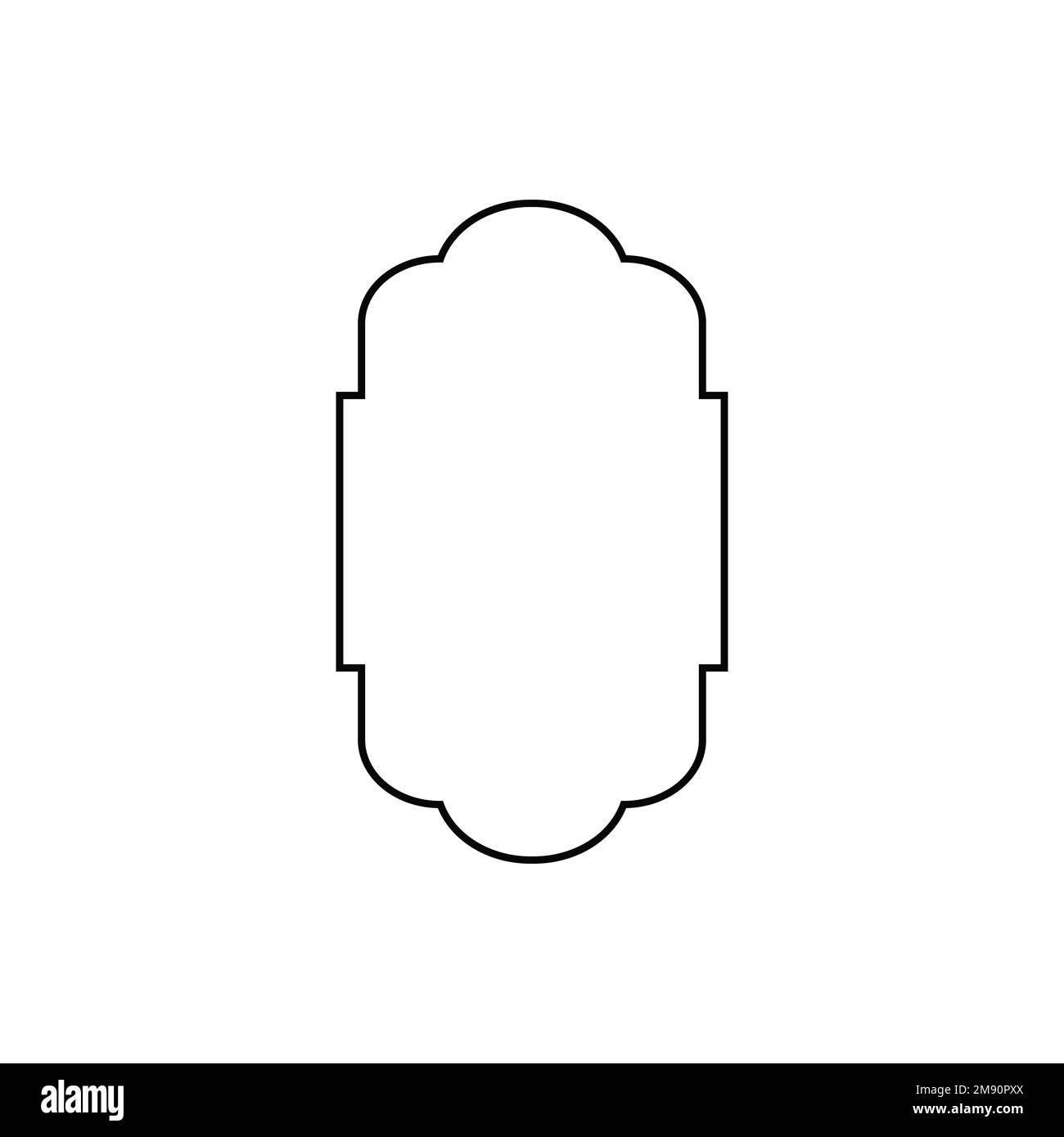 Finestre e archi islamici con boho moderno Illustrazione Vettoriale