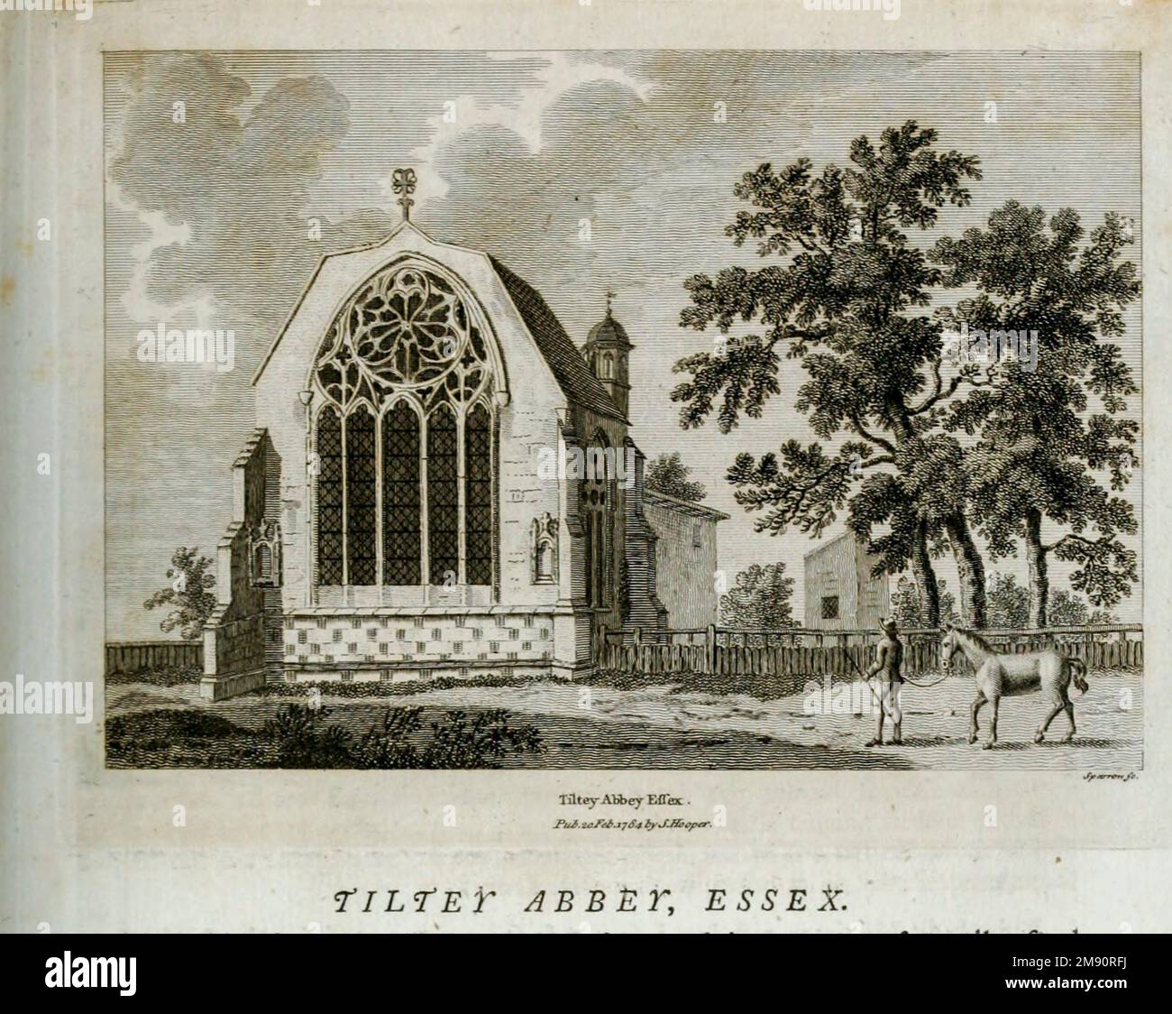Tilty Abbey era un'abbazia cistercense a Tilty, Essex, Inghilterra. Fu sciolto il 3 marzo 1536. La cappella, con una navata costruita intorno al 1220, divenne chiesa parrocchiale ed è sopravvissuta, con successive modifiche ed estensioni. Dal libro ' supplemento alle antichità dell'Inghilterra e del Galles ' di Francis Grose, data di pubblicazione 1777 Foto Stock