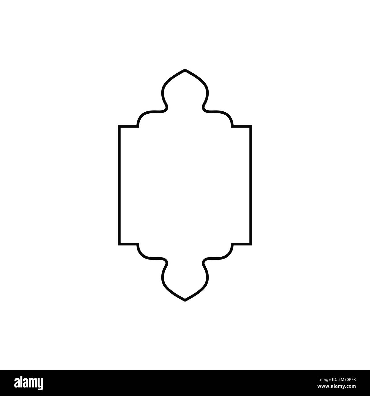 Finestre e archi islamici con boho moderno Illustrazione Vettoriale